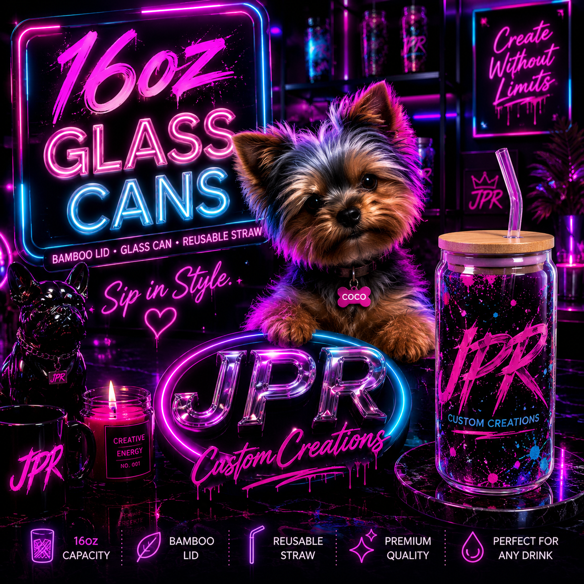 16oz Glass Cans