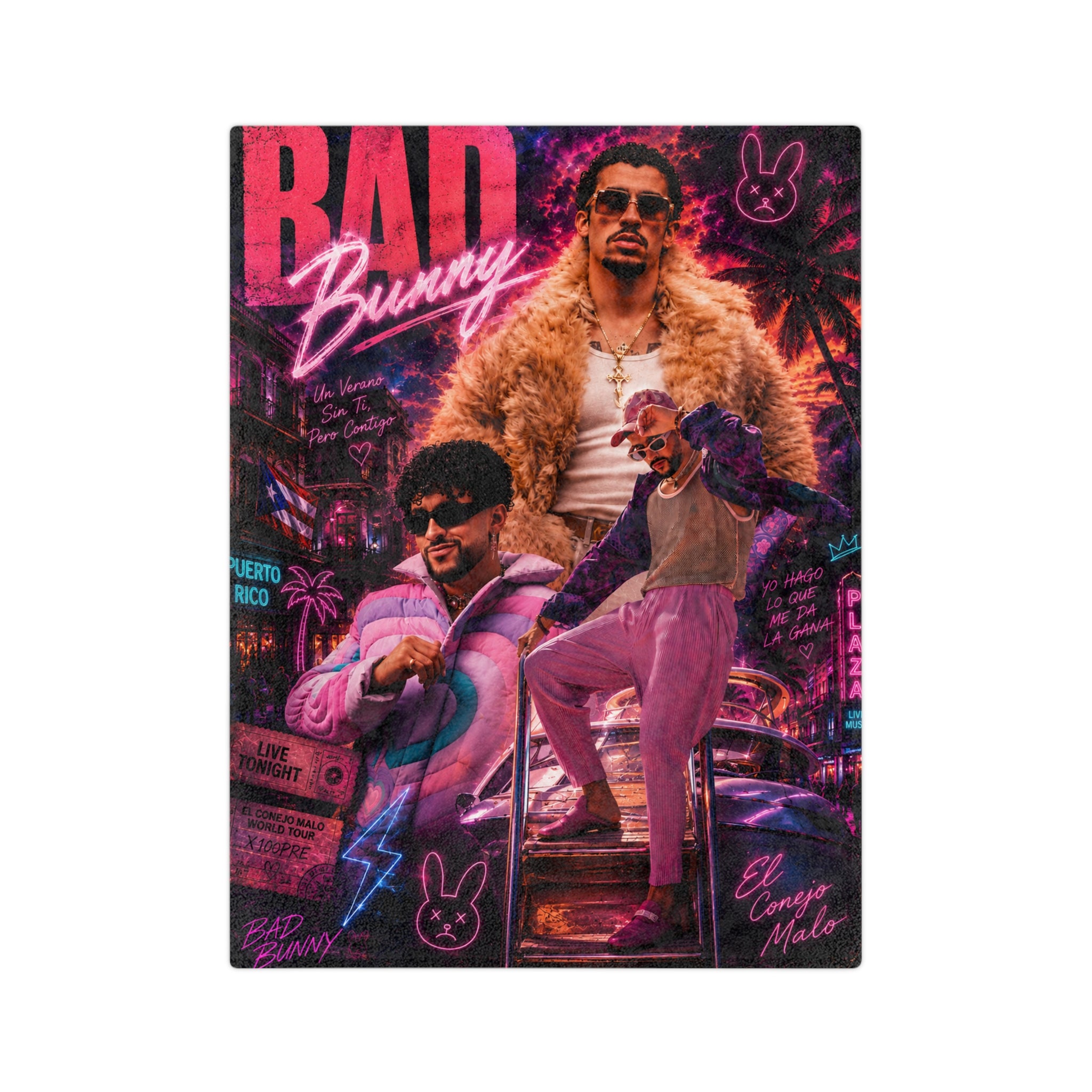 Bad Bunny — Neon Verano Blanket