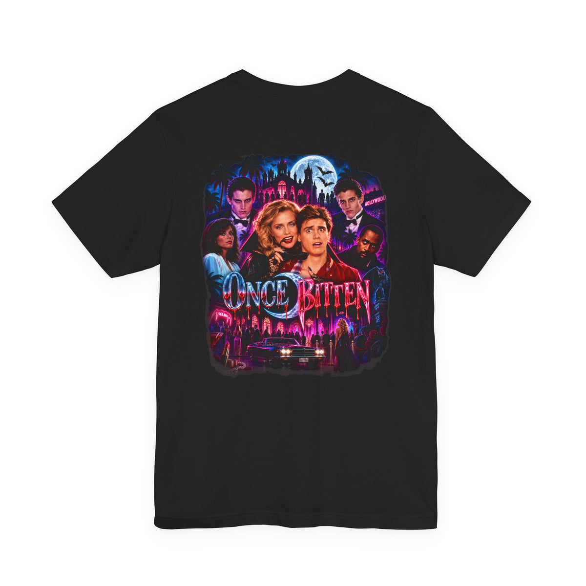 Once Bitten — Neon Fangs & Palm Trees | T-Shirt