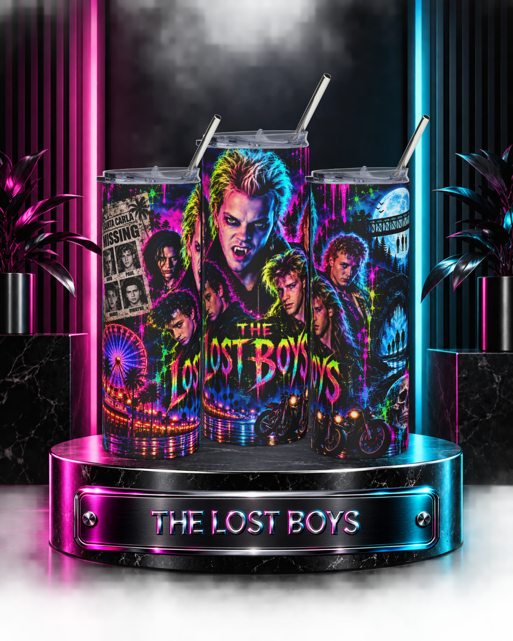 The Lost Boys — Neon Fangs & Leather | 20oz Tumbler