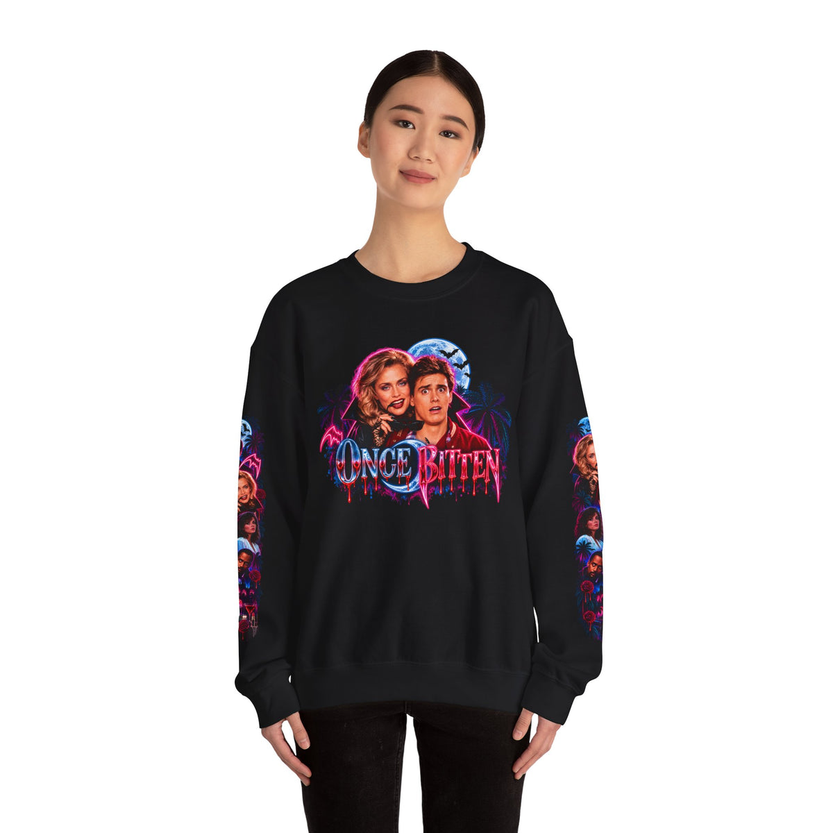 Once Bitten — Neon Fangs & Palm Trees | Sweatshirt