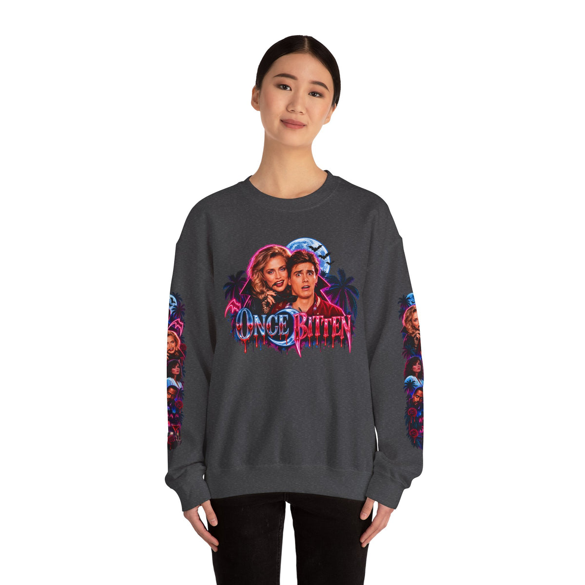 Once Bitten — Neon Fangs & Palm Trees | Sweatshirt