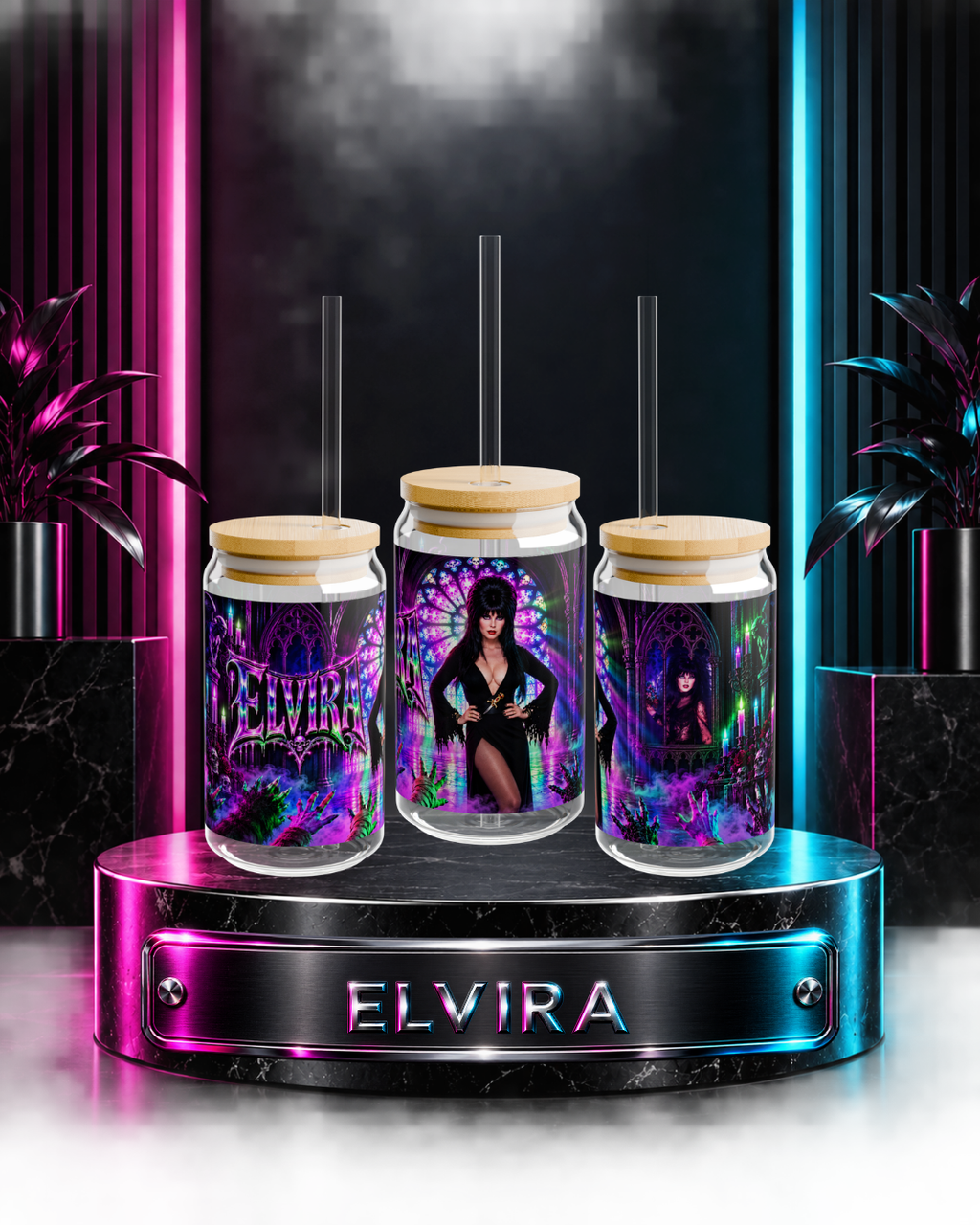 Elvira — Mistress of the Dark Cathedral | 16oz Glass Can