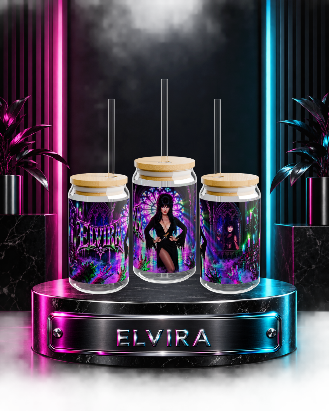 Elvira — Mistress of the Dark Cathedral | 16oz Glass Can