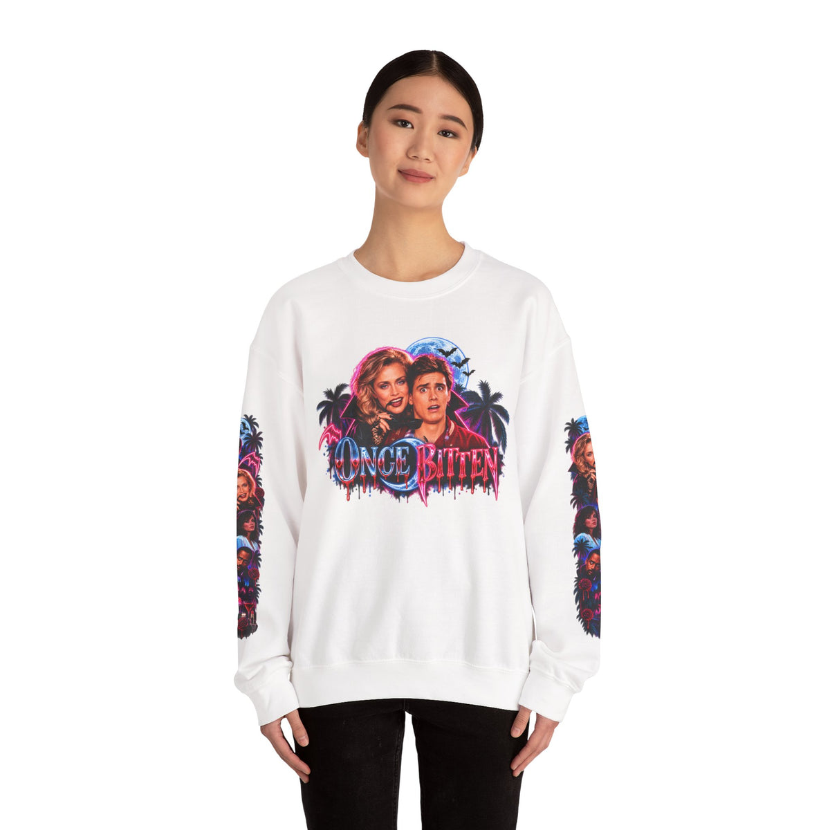 Once Bitten — Neon Fangs & Palm Trees | Sweatshirt