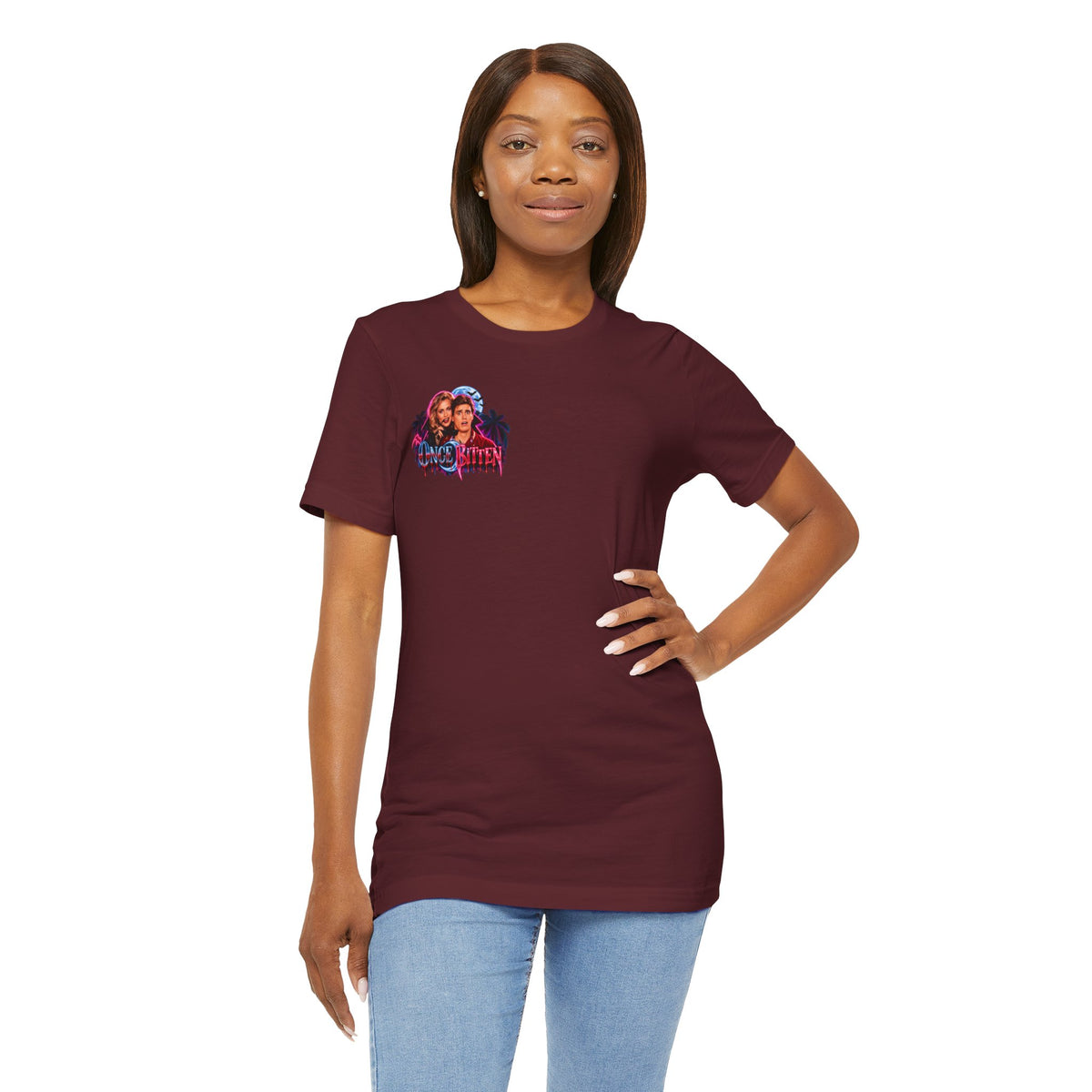 Once Bitten — Neon Fangs & Palm Trees | T-Shirt