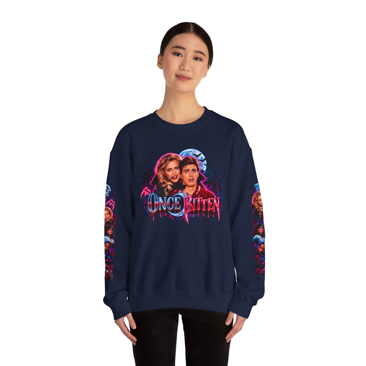 Once Bitten — Neon Fangs & Palm Trees | Sweatshirt