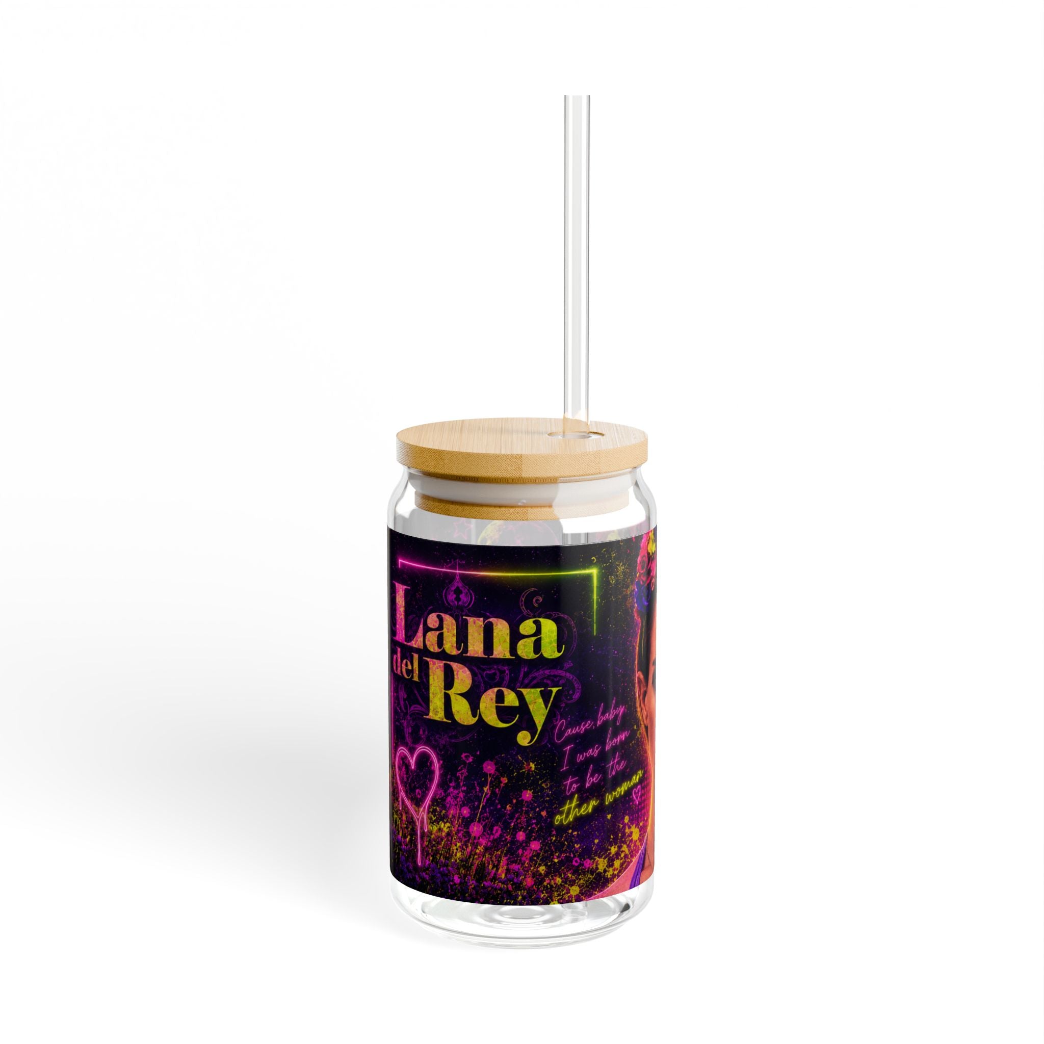 Lana Del Rey — Electric Neon Floral 16oz Glass Can