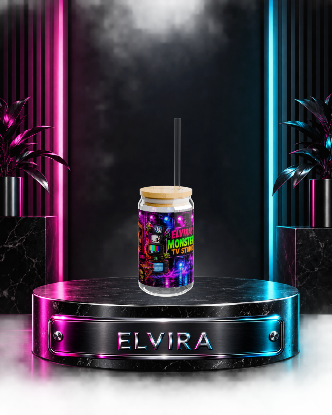 Elvira — Monster TV Studio | 16oz Glass Can