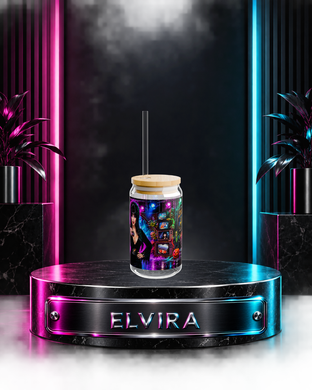 Elvira — Monster TV Studio | 16oz Glass Can