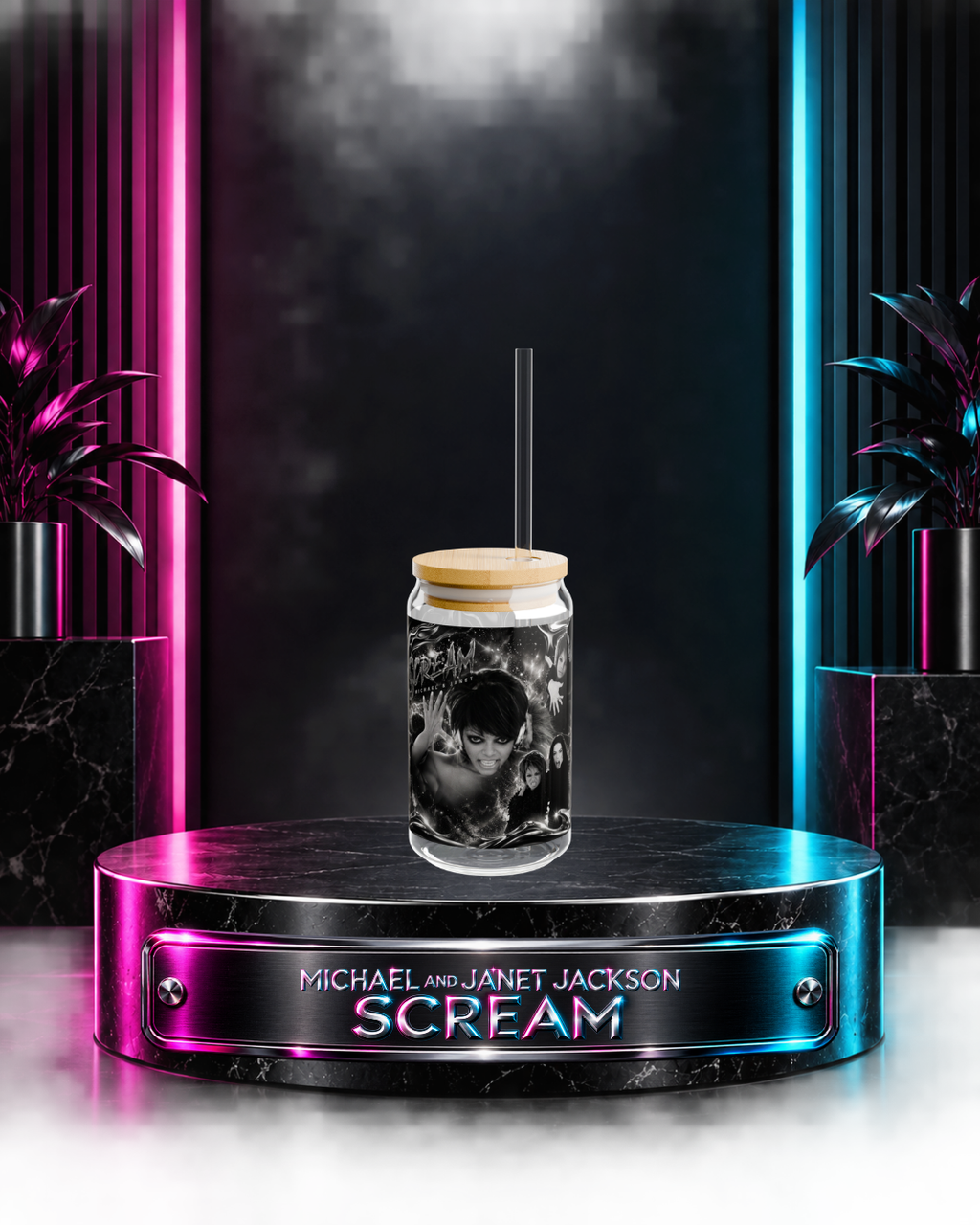 Michael And Janet Jackson — Scream Music Video Tribute | 16oz Glass Can