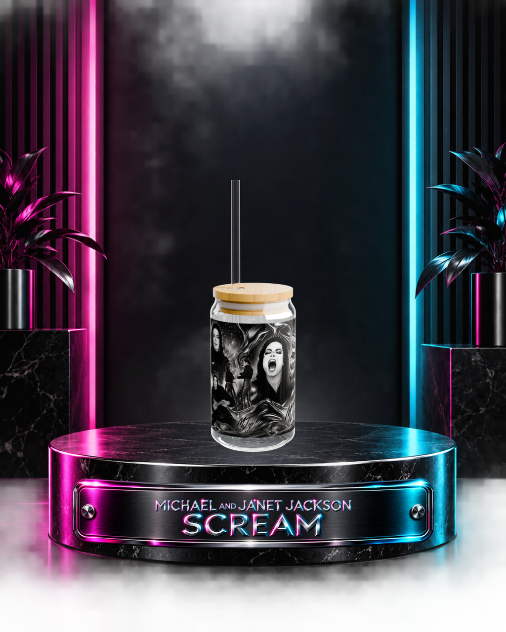 Michael And Janet Jackson — Scream Music Video Tribute | 16oz Glass Can