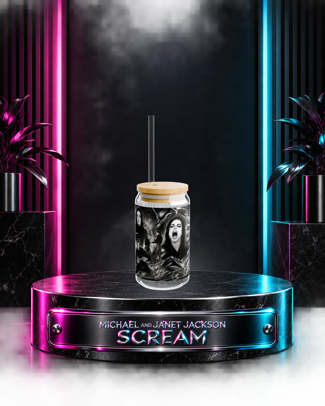Michael And Janet Jackson — Scream Music Video Tribute | 16oz Glass Can