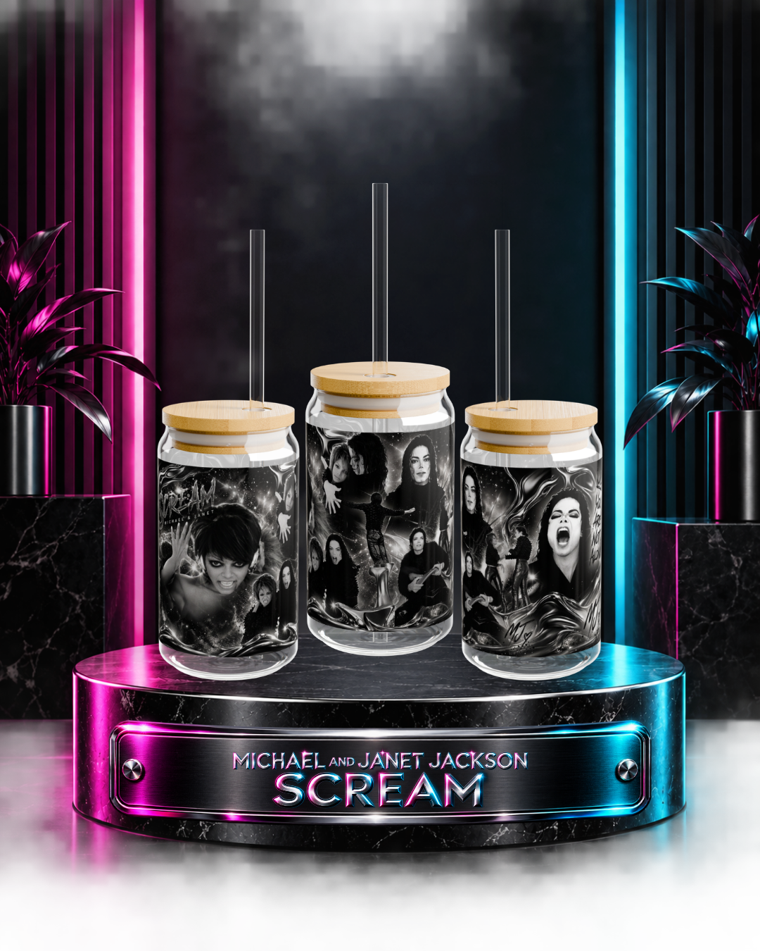 Michael And Janet Jackson — Scream Music Video Tribute | 16oz Glass Can