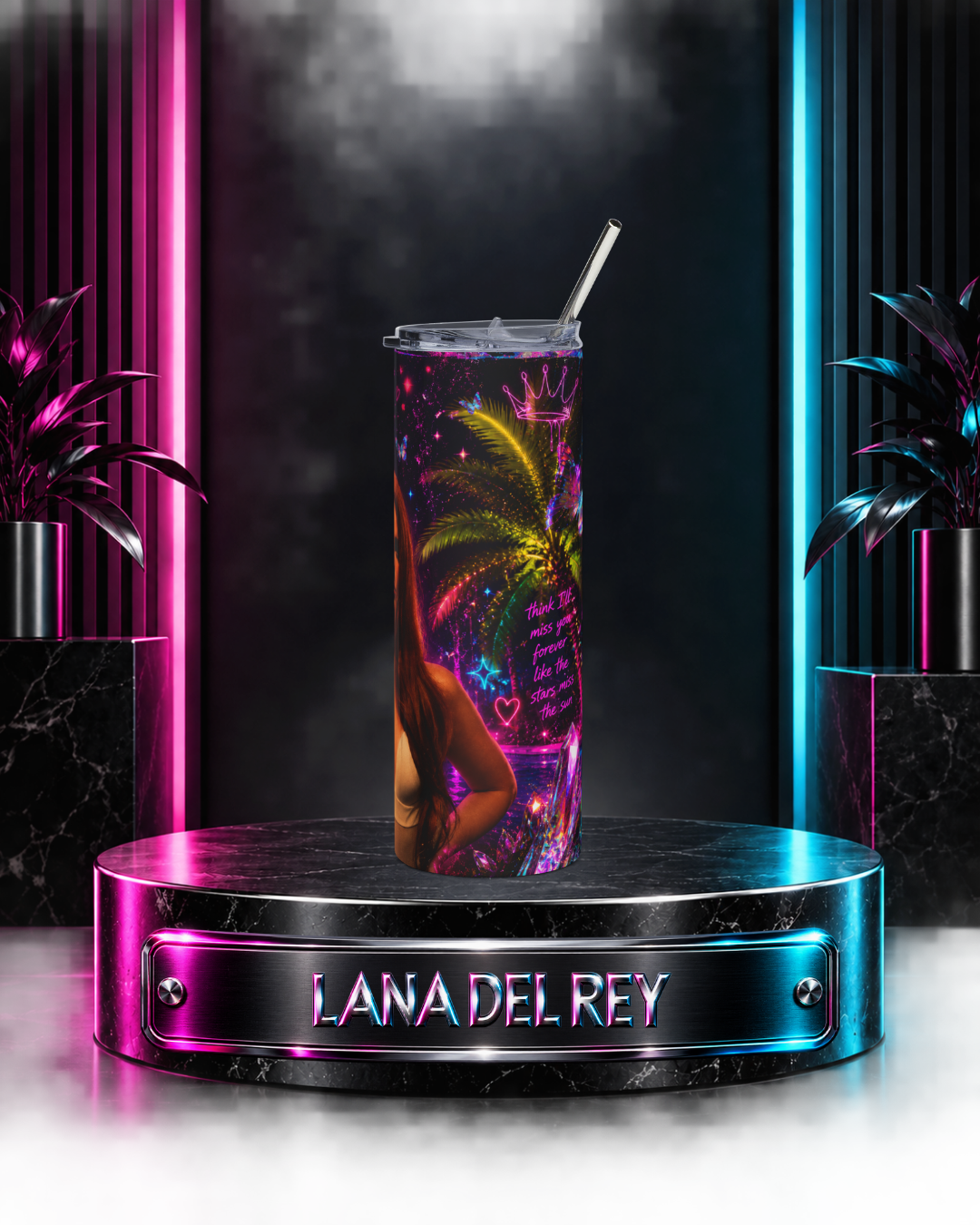 Lana Del Rey — Neon Palm Tree Dreams | 20oz Tumbler