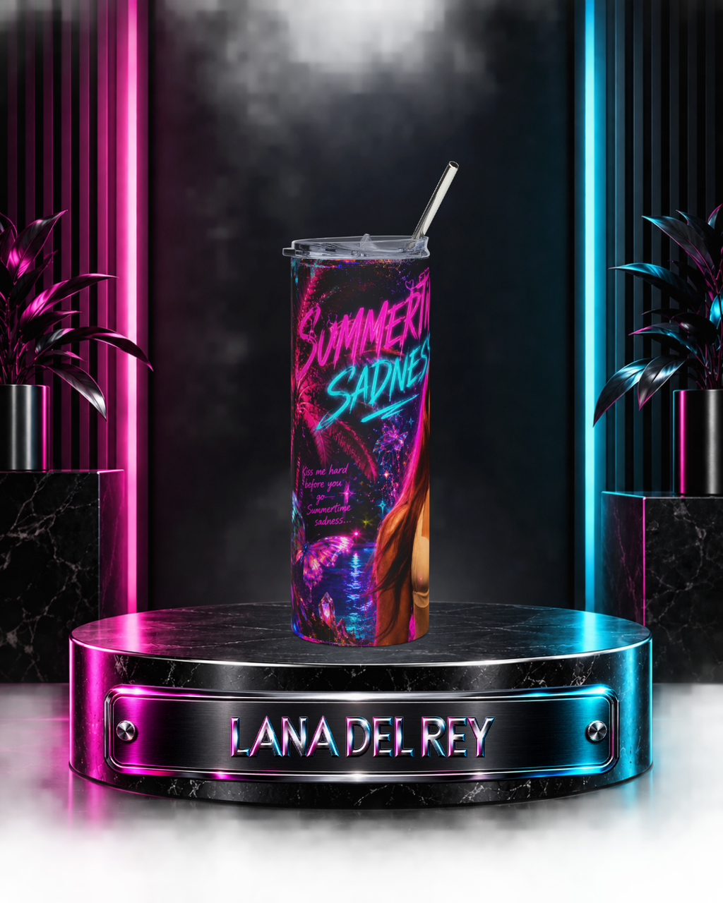 Lana Del Rey — Neon Palm Tree Dreams | 20oz Tumbler