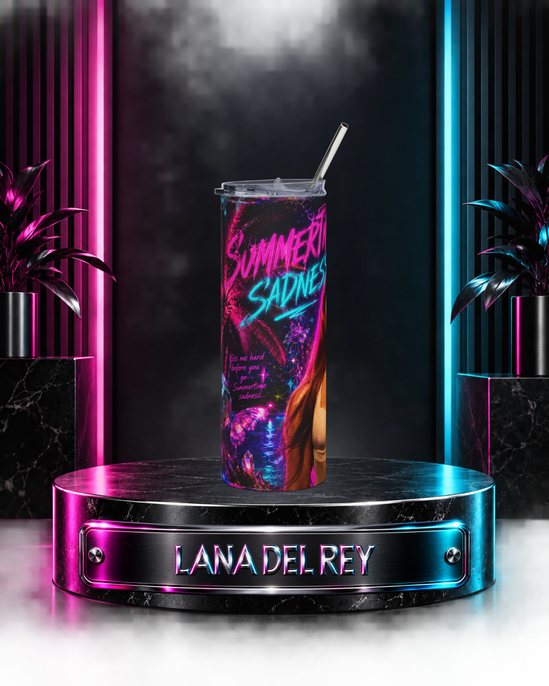 Lana Del Rey — Neon Palm Tree Dreams | 20oz Tumbler