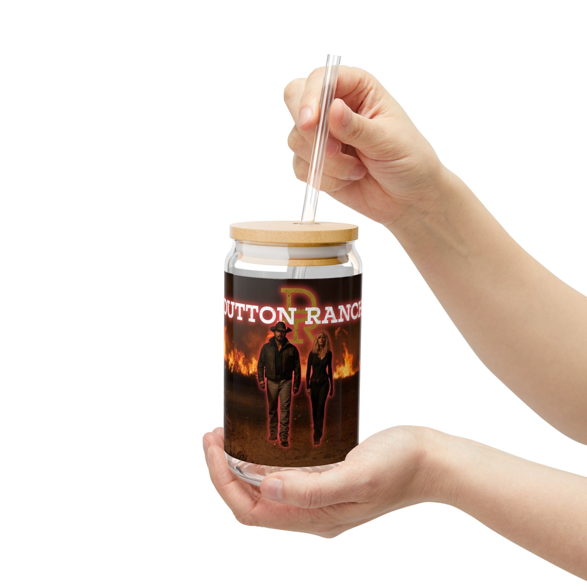Yellowstone: Dutton Ranch — Western Ranch Fire Scene 16oz Glass Can