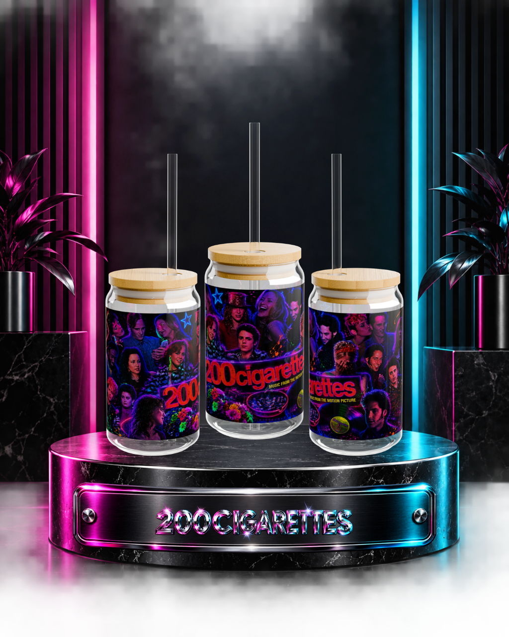 200 Cigarettes — Retro Neon | 16oz Glass Can