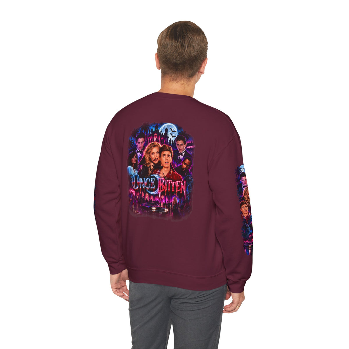 Once Bitten — Neon Fangs & Palm Trees | Sweatshirt