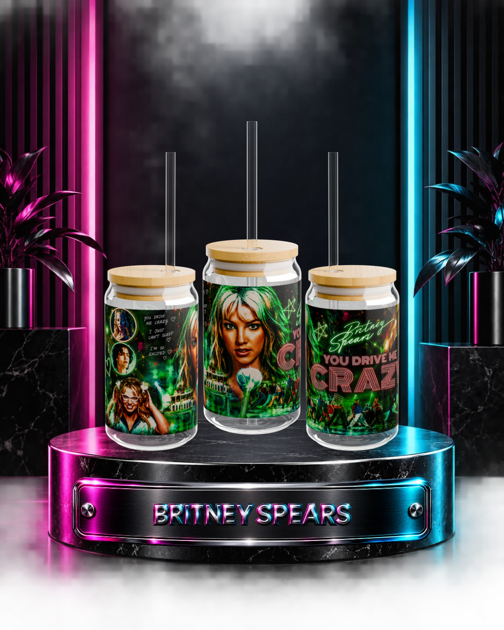 Britney Spears — Drive Me Crazy Music Video | 16oz Glass Can