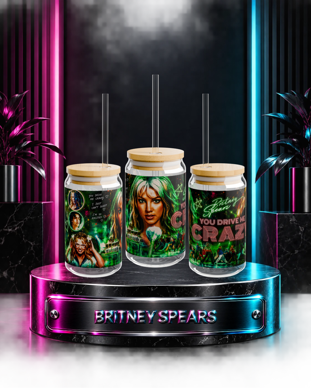 Britney Spears — Drive Me Crazy Music Video | 16oz Glass Can