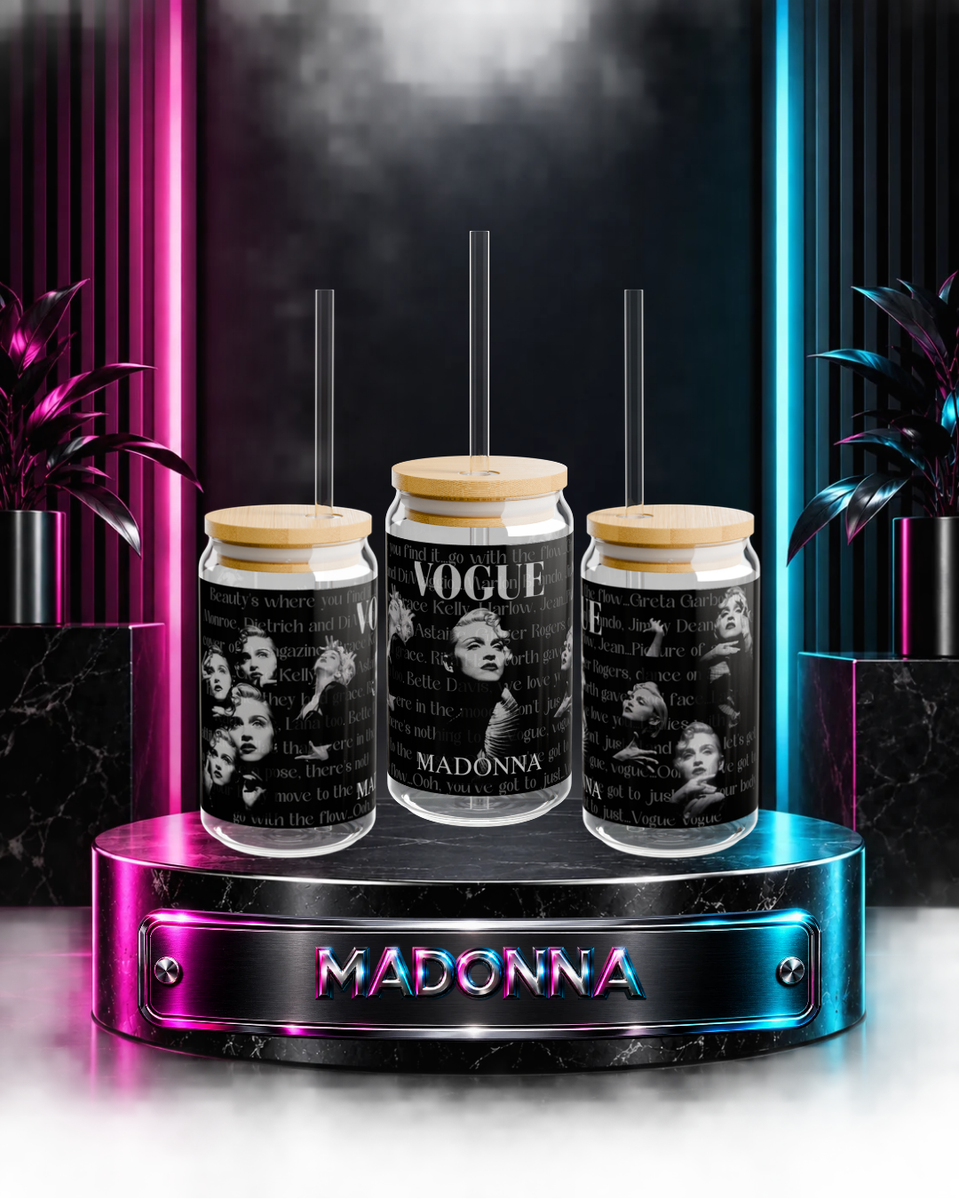 Madonna — Vogue Music Video | 16oz Glass Can