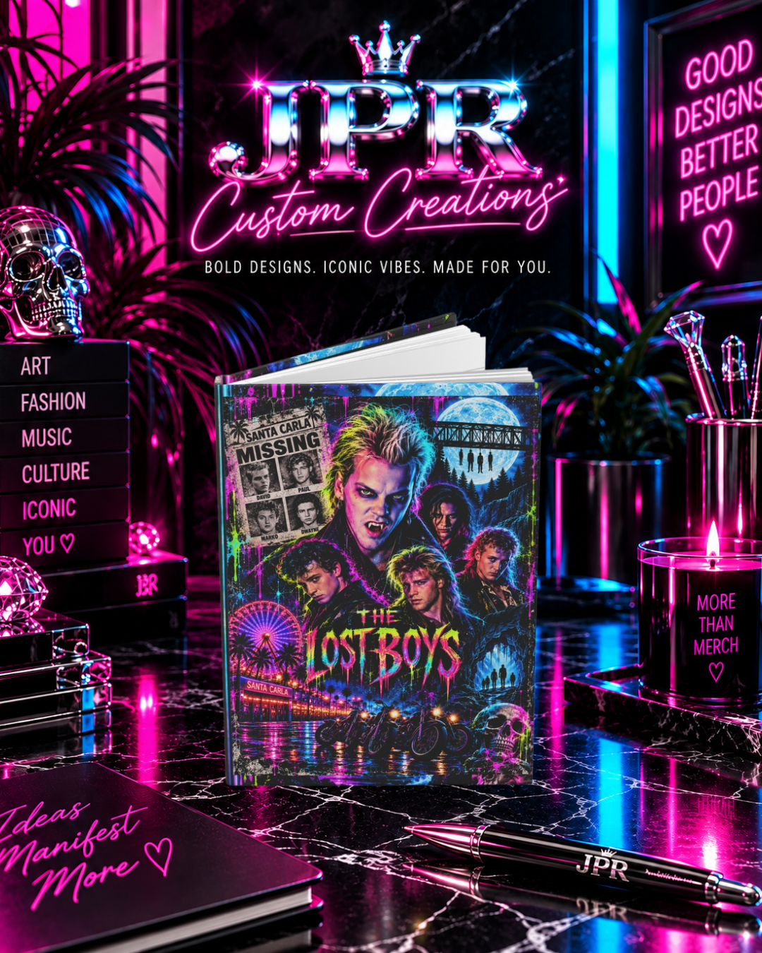 The Lost Boy — Neon Fangs & Leather | Hardcover Journal Matte (Lined)
