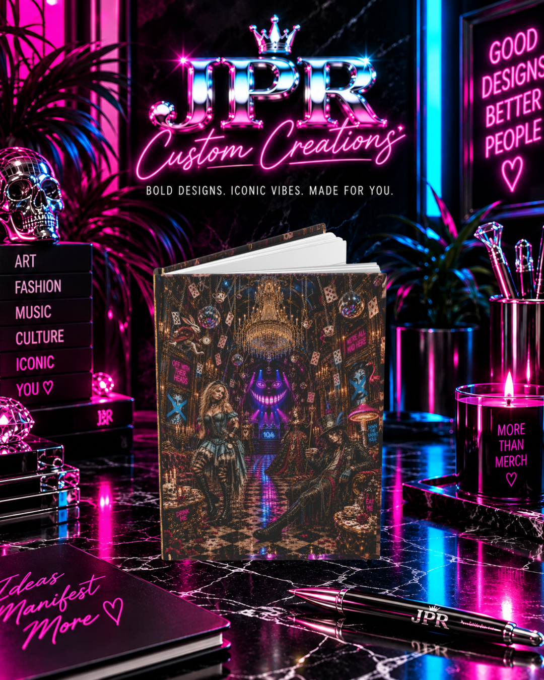 Alice In Wonderland — Punk Vandalized Baroque Wonderland | Hardcover Journal Matte (Lined)