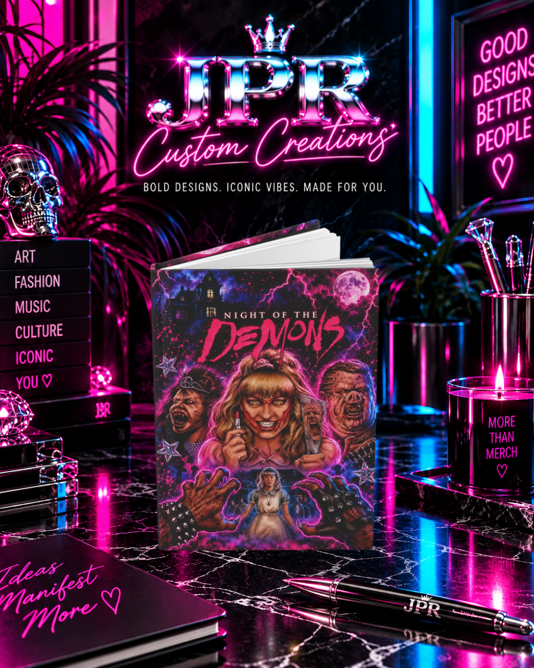 Night Of The Demon — Lipstick Hellfire | Hardcover Journal Matte (Lined)