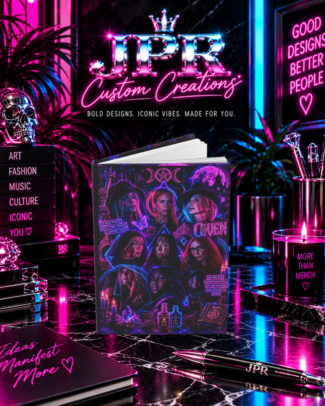 AHS — Hauntingly Neon Portraits | Hardcover Journal Matte (Lined)