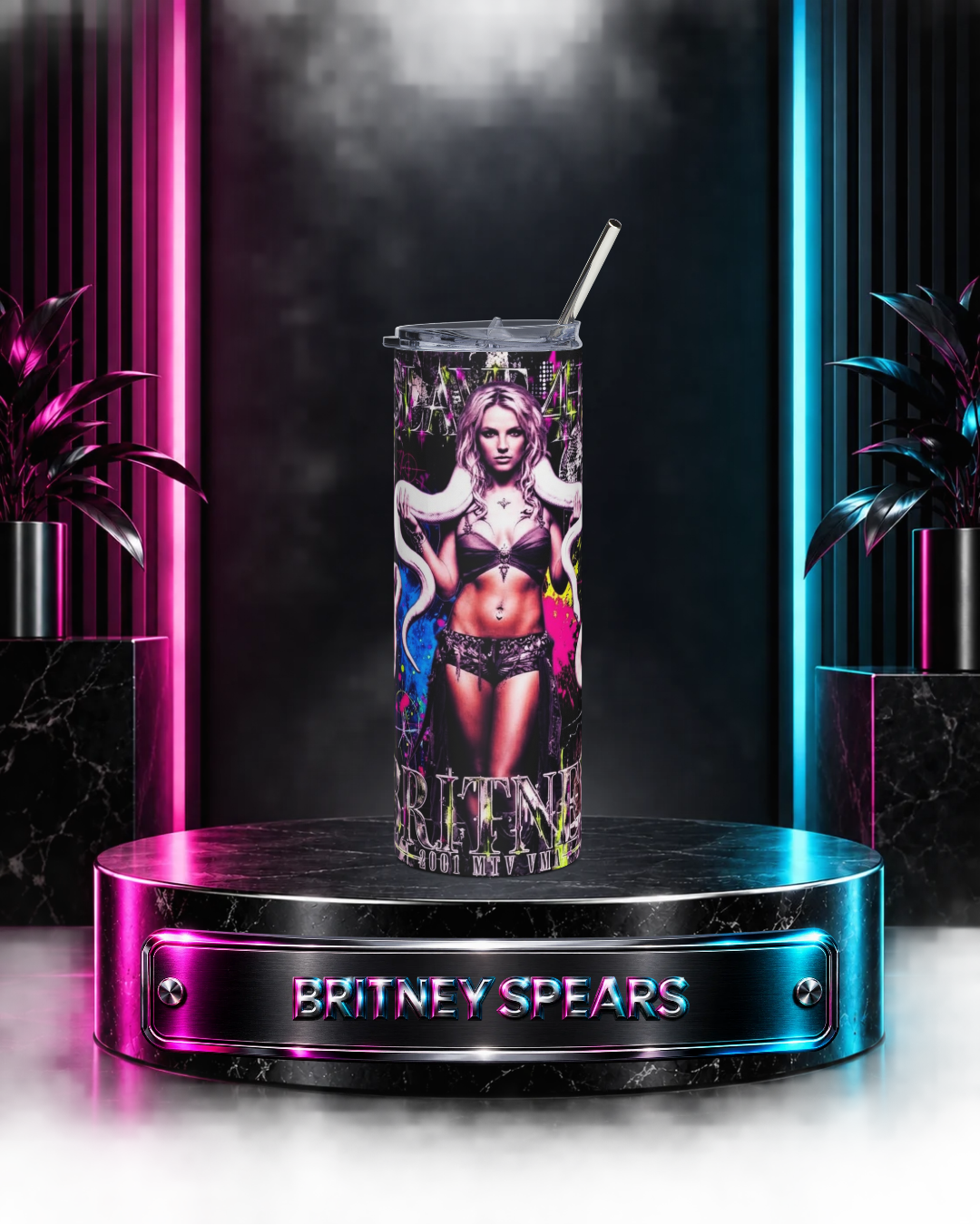 Britney 25th Anniversary – 2001 VMA Snake – Color – 20oz Tumbler