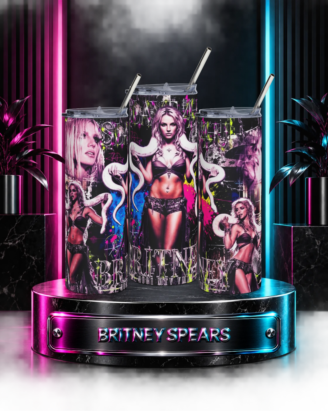 Britney 25th Anniversary – 2001 VMA Snake – Color – 20oz Tumbler