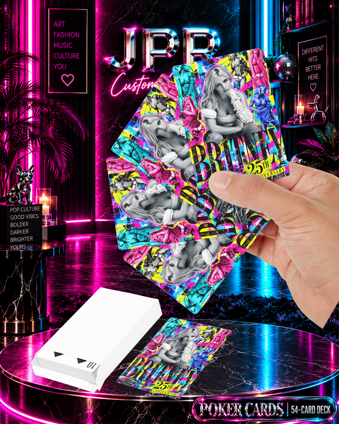 Britney 25th Anniversary Pop Art Poker Cards – 54-Card Custom Playing Card Deck