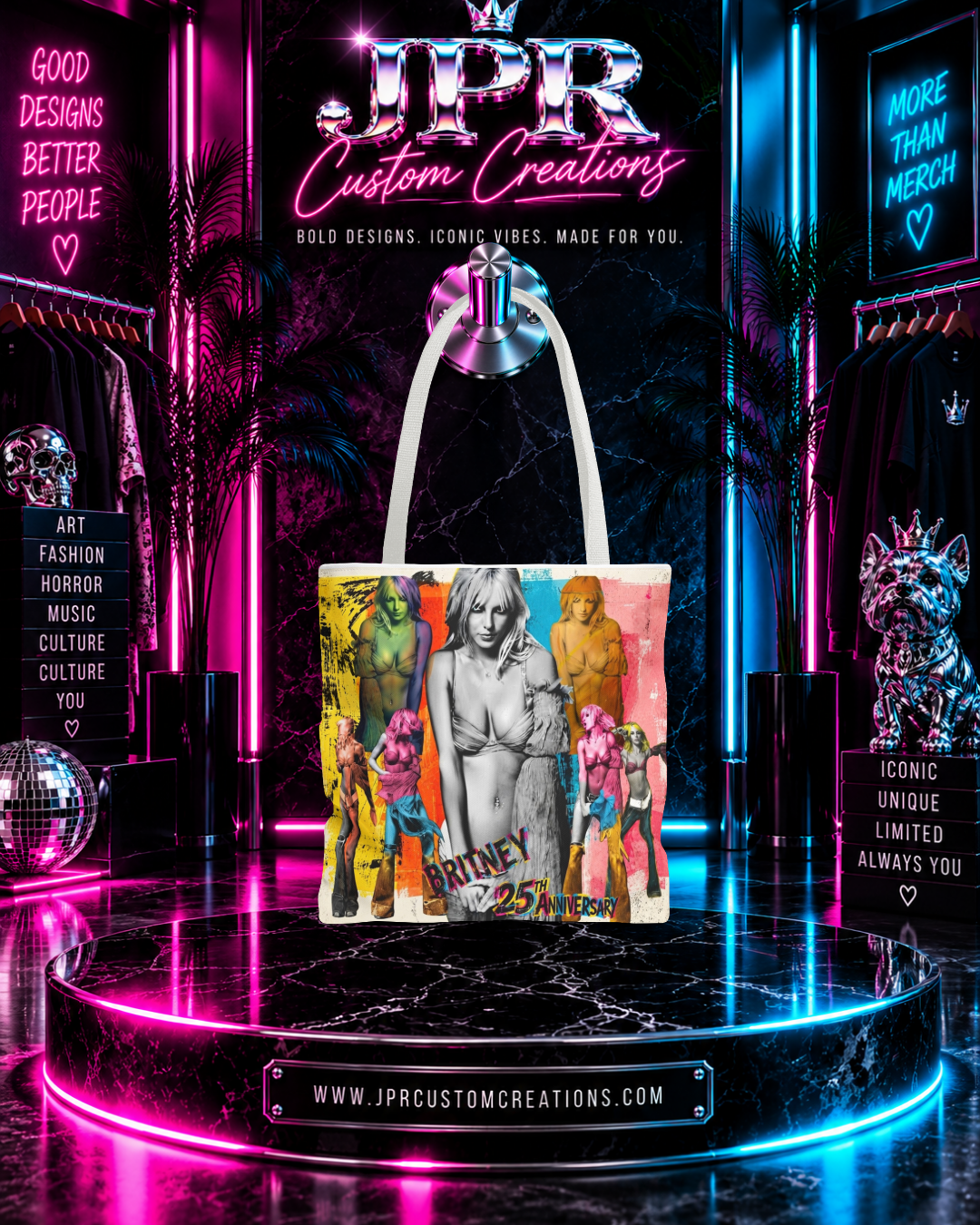 Britney 25th Anniversary Pop Art Tote Bag – Y2K Collage Shoulder Bag | 3 Sizes