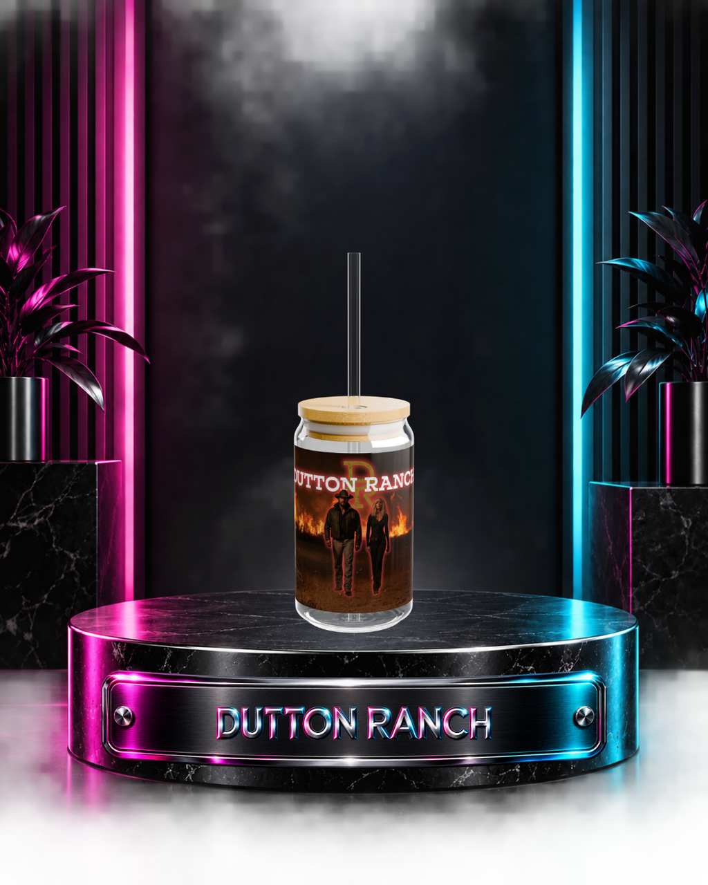 Yellowstone: Dutton Ranch — Western Ranch Fire Scene | 16oz Glass Can