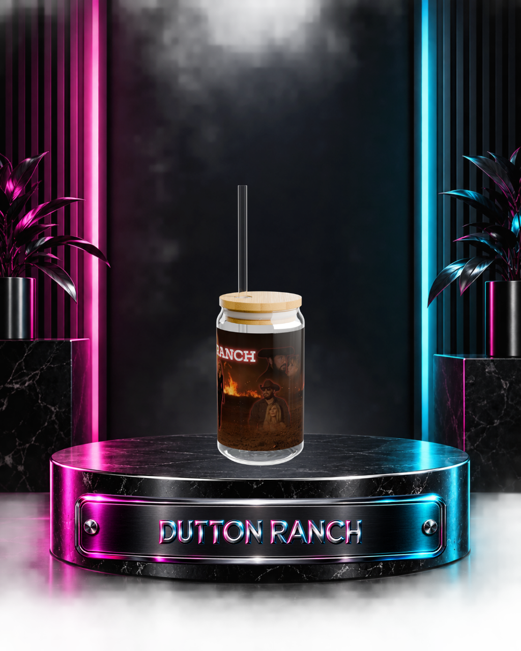 Yellowstone: Dutton Ranch — Western Ranch Fire Scene | 16oz Glass Can