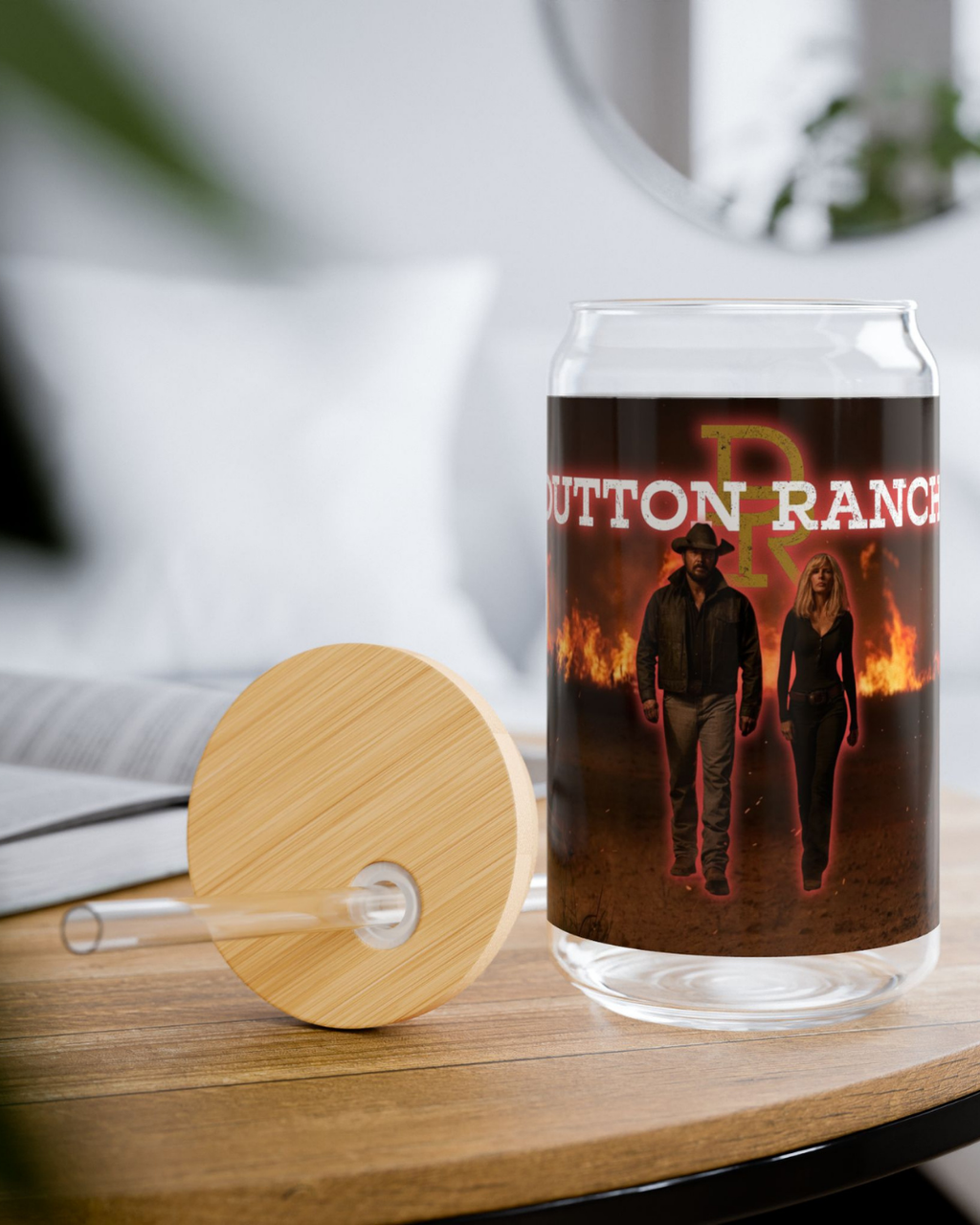 Yellowstone: Dutton Ranch — Western Ranch Fire Scene | 16oz Glass Can