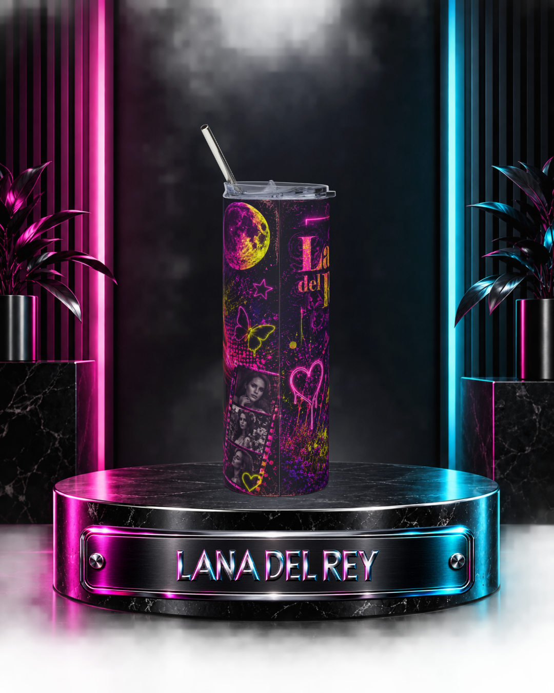 Lana Del Rey — Electric Neon Floral | 20oz Tumbler