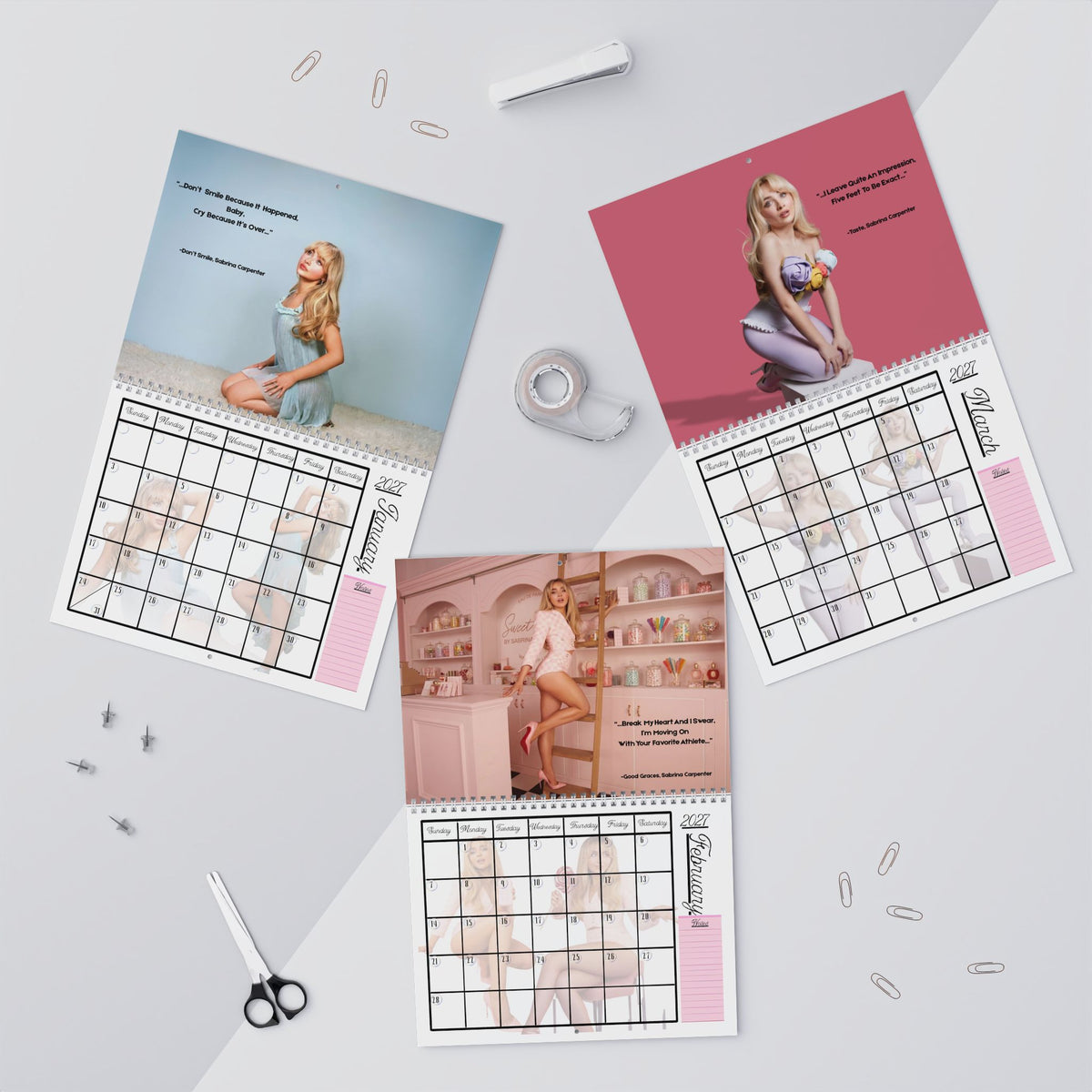 Sabrina Carpenter 2027 Wall Calendar | 12-Month Calendar