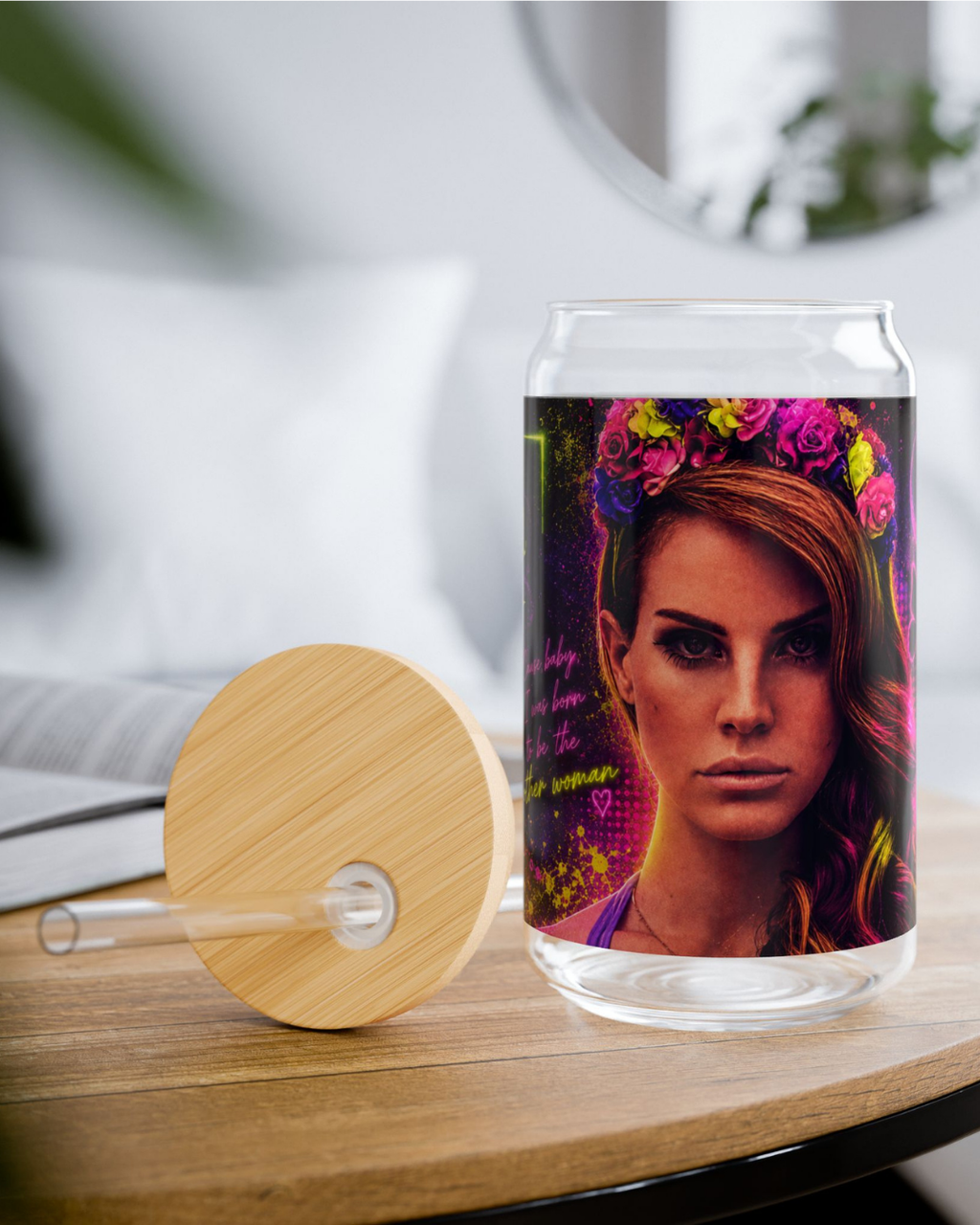 Lana Del Rey — Electric Neon Floral | 16oz Glass Can