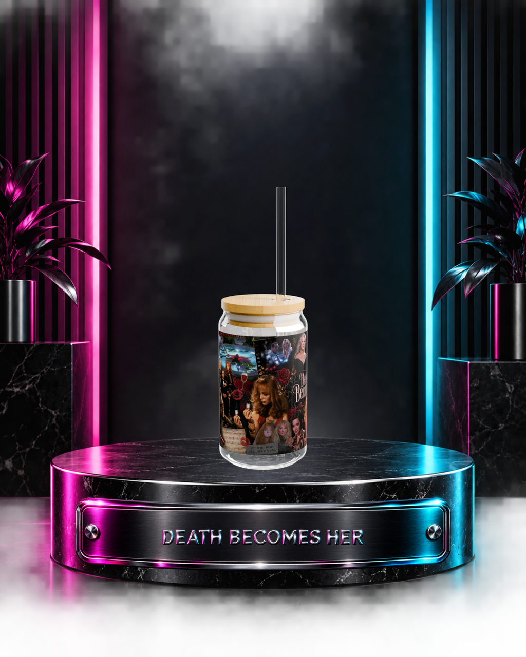 Death Becomes Her — Fatal Vanity Scrapbook | 16oz Glass Can
