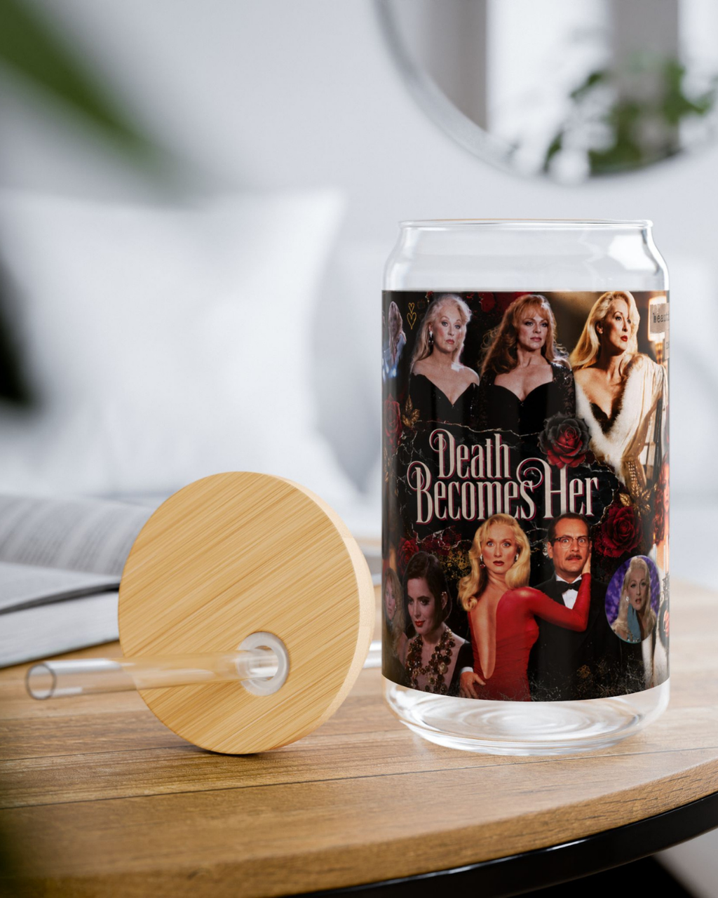 Death Becomes Her — Fatal Vanity Scrapbook | 16oz Glass Can