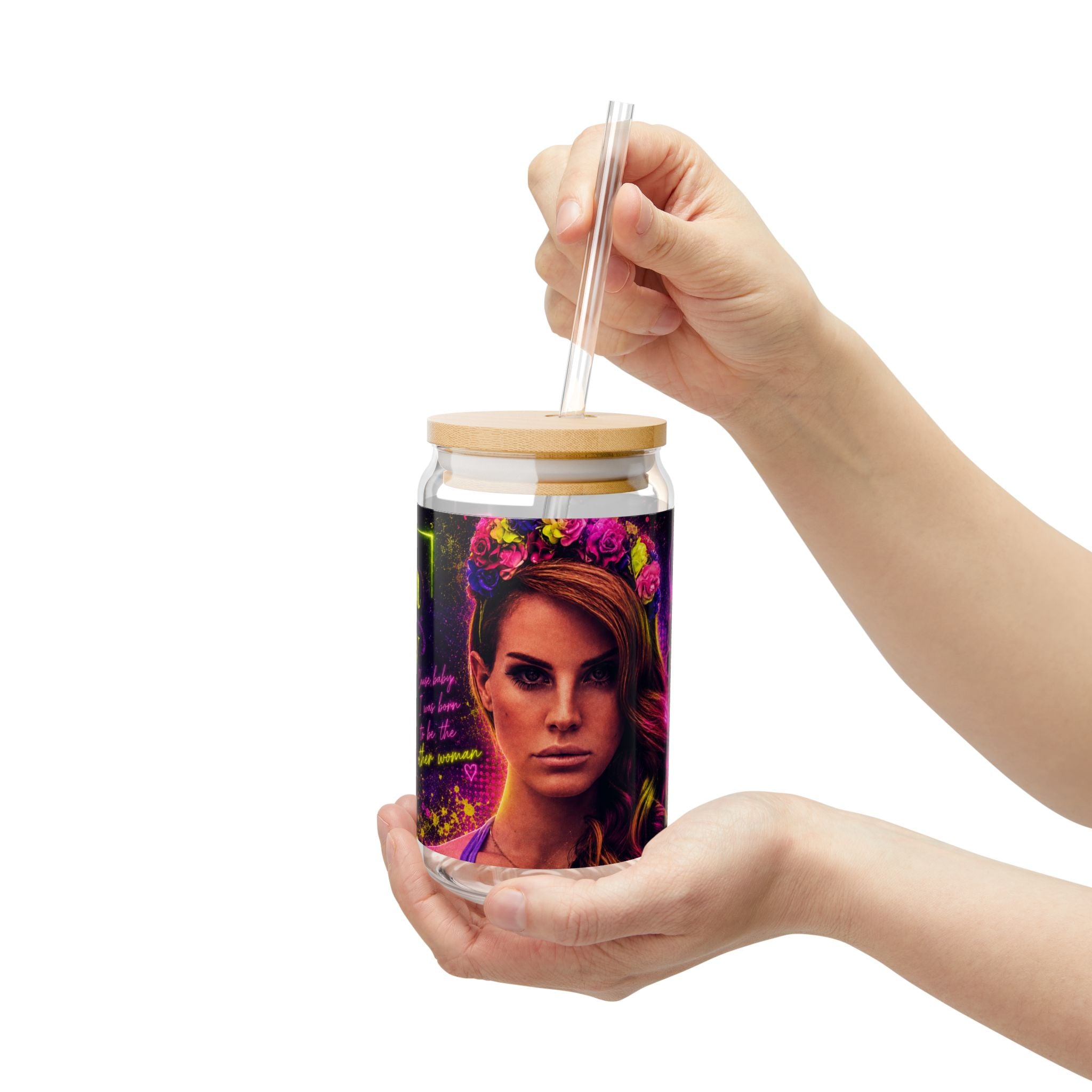 Lana Del Rey — Electric Neon Floral 16oz Glass Can