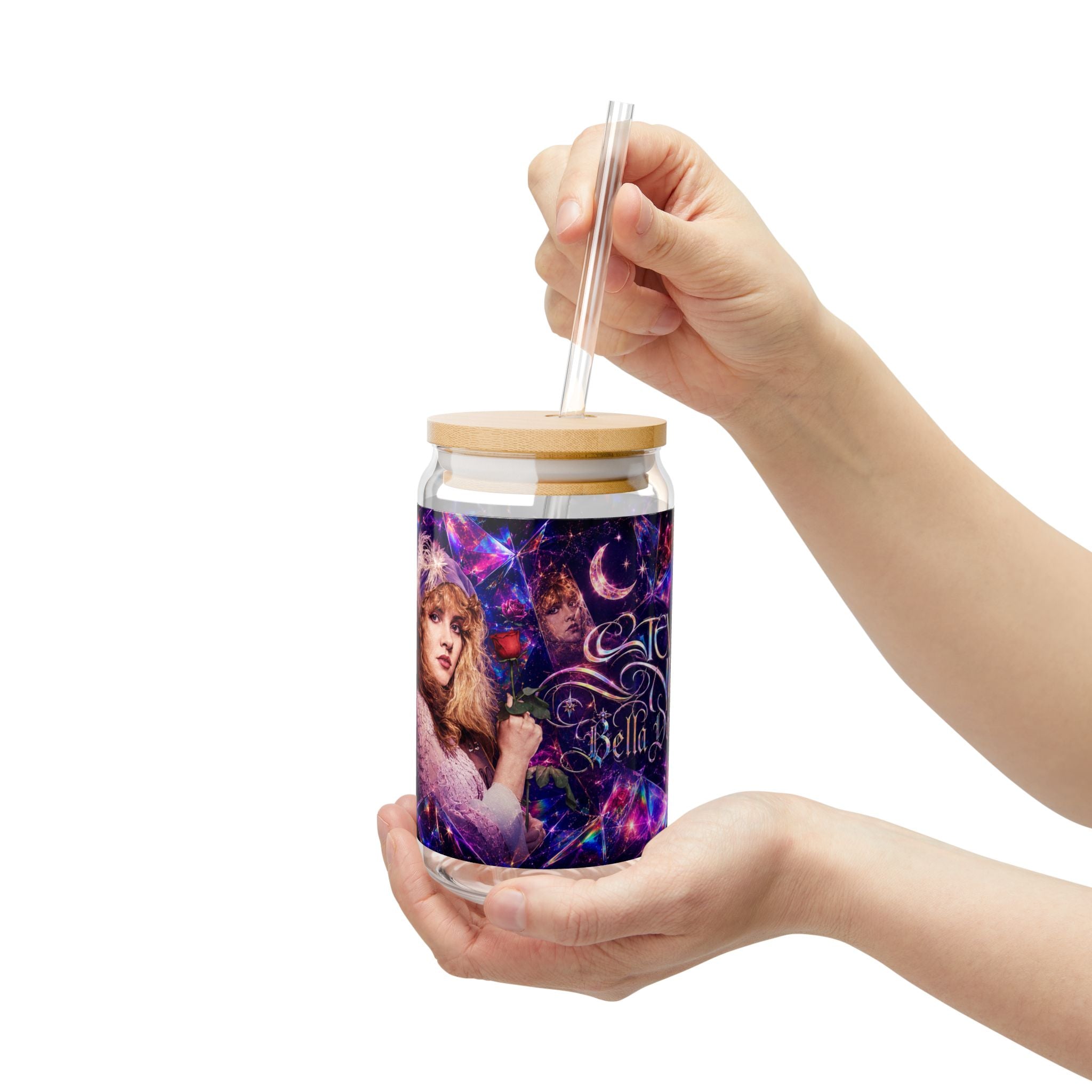 Stevie Nicks — Pink Crystal Visions 16oz Glass Can