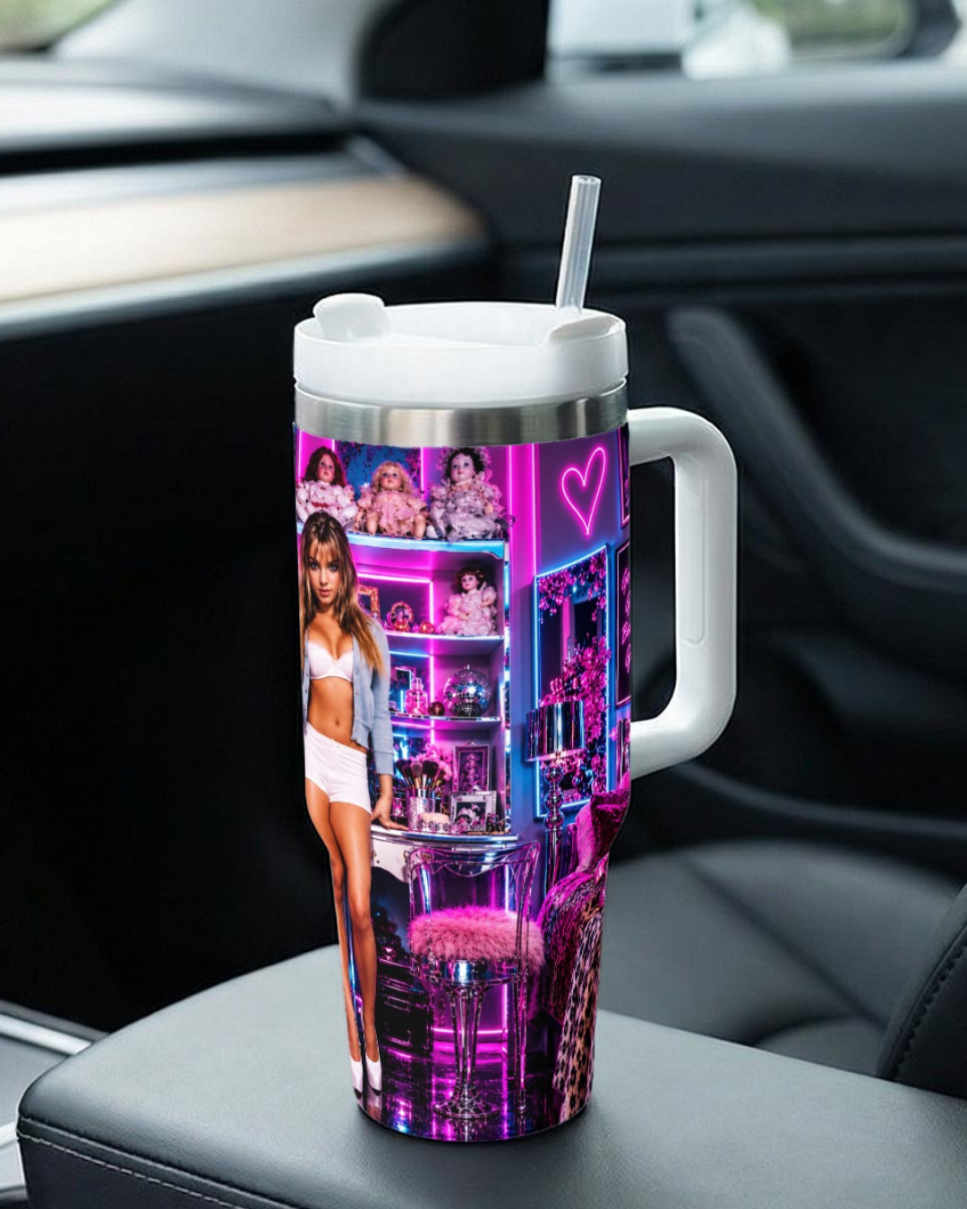 Britney Spears — Y2K Neon Bedroom | 40oz Tumbler with Handle