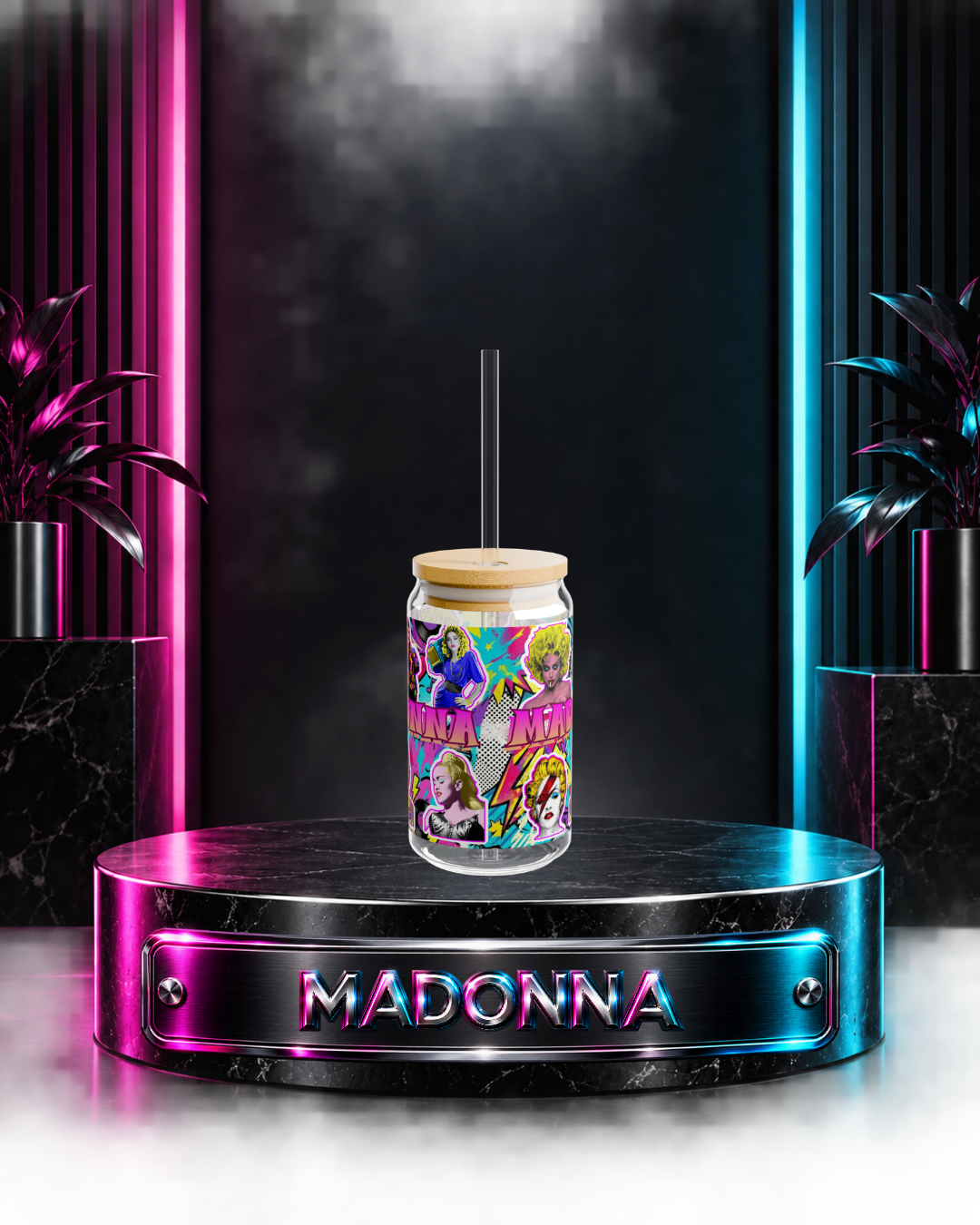 Madonna — Pop Art Icon | 16oz Glass Can