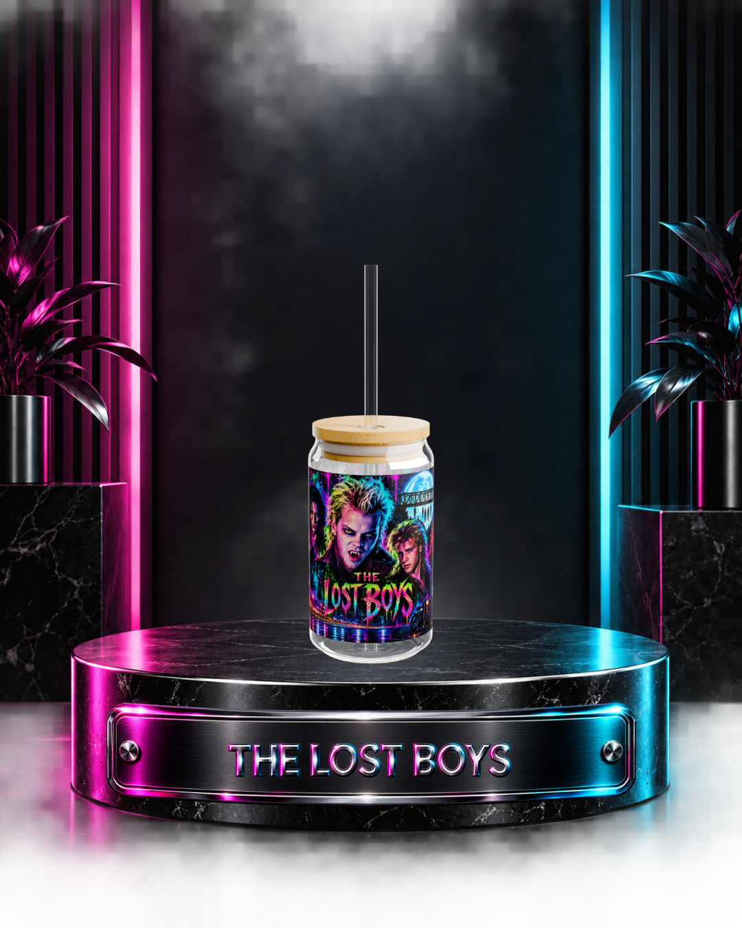 The Lost Boys — Neon Fangs & Leather | 16oz Glass Can