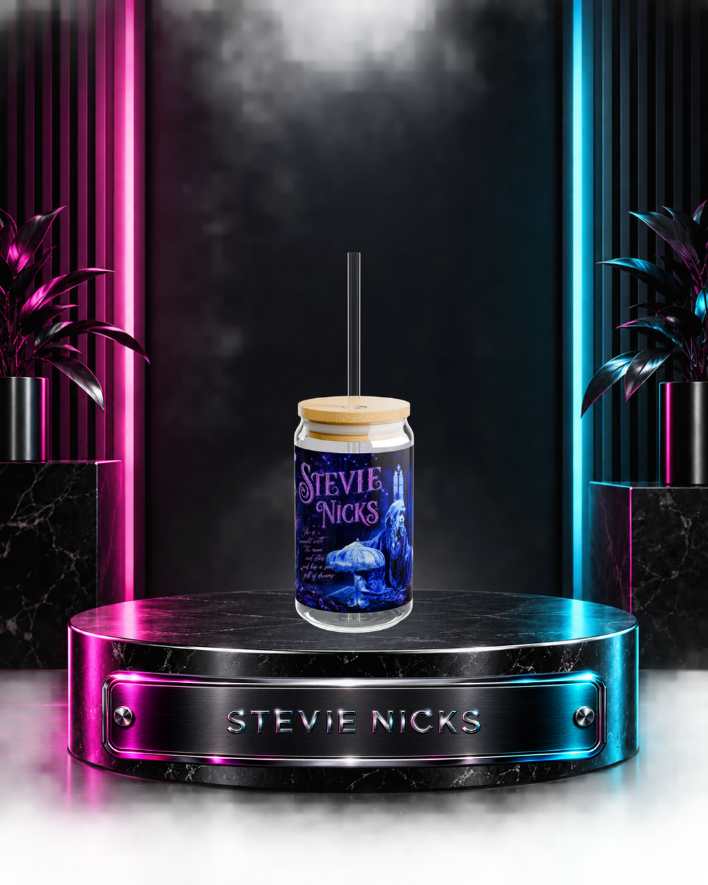 Stevie Nicks — Blue Lamp Illustration Session | 16oz Glass Can