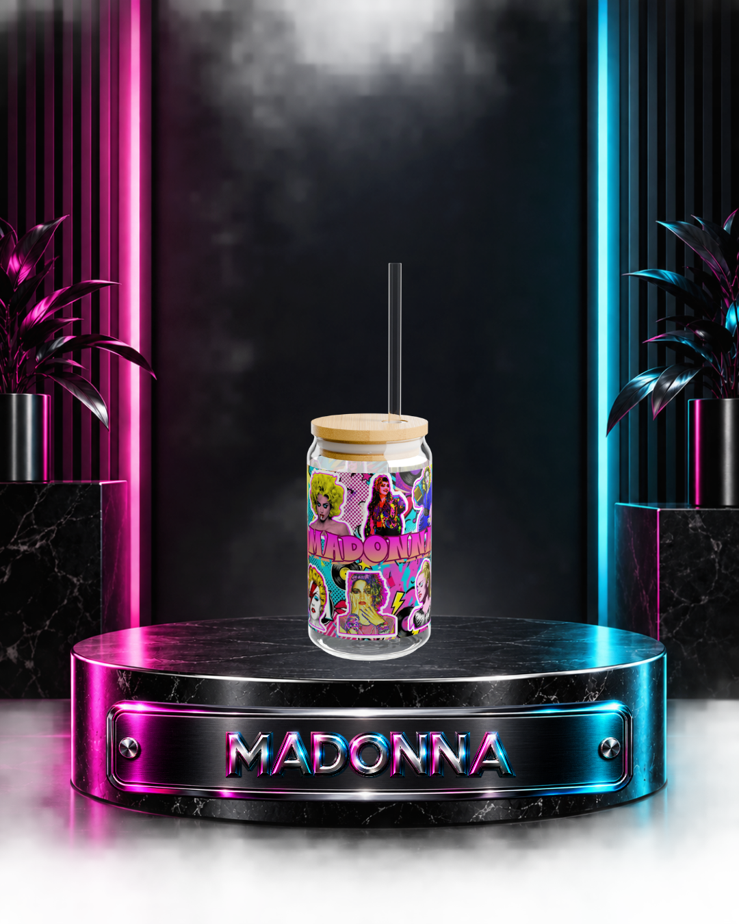 Madonna — Pop Art Icon | 16oz Glass Can